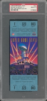 1993 Super Bowl XXVII Full Ticket, Blue Variation - PSA GEM MT 10